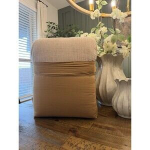 RARE King Chambray Cotton Comforter & Sham Set Warm Brown - Casaluna NEW